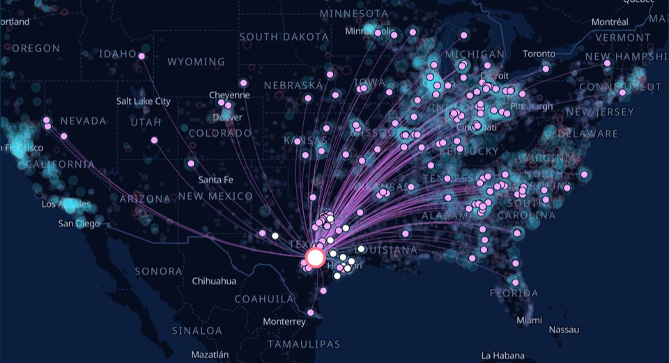 Map of the police agencies that can search one state agency's license plate data